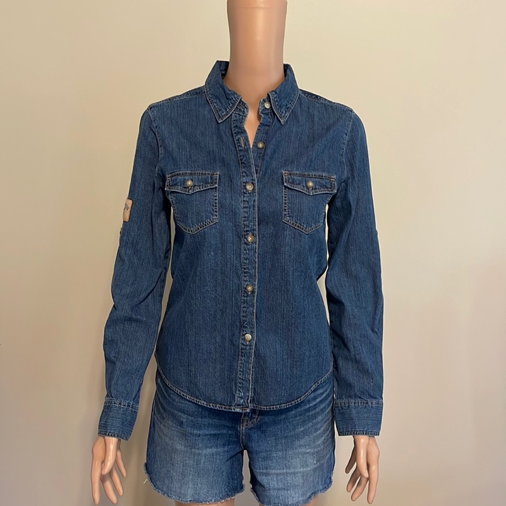 NWOT Harley Davidson Blue Jean Shirt Size XS